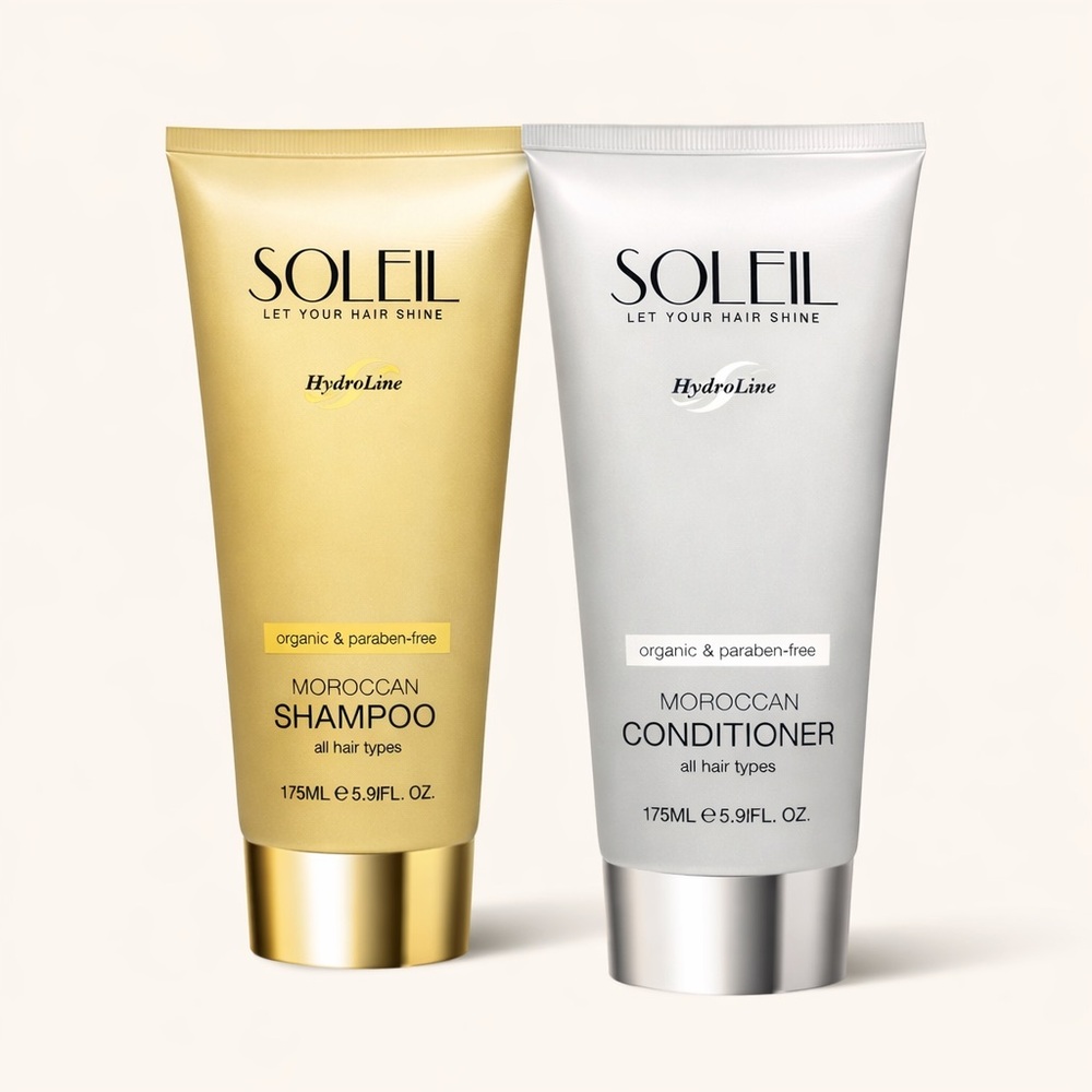 Soleil HydroLine Moroccan Shampoo and Conditioner Set 5.9oz Organic Paraben-Free